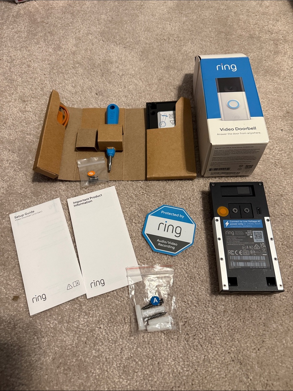Ring Video Doorbell - Blue and White Packaging 2nd Generation - Picture 7 of 11